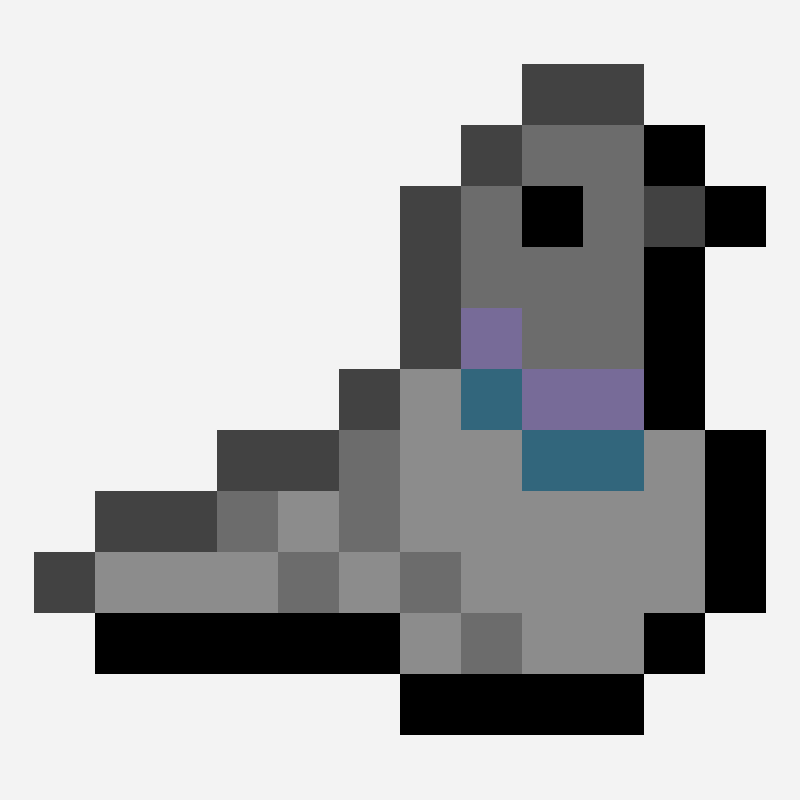 Pigeon cross stitch pattern, 12×11 grid
