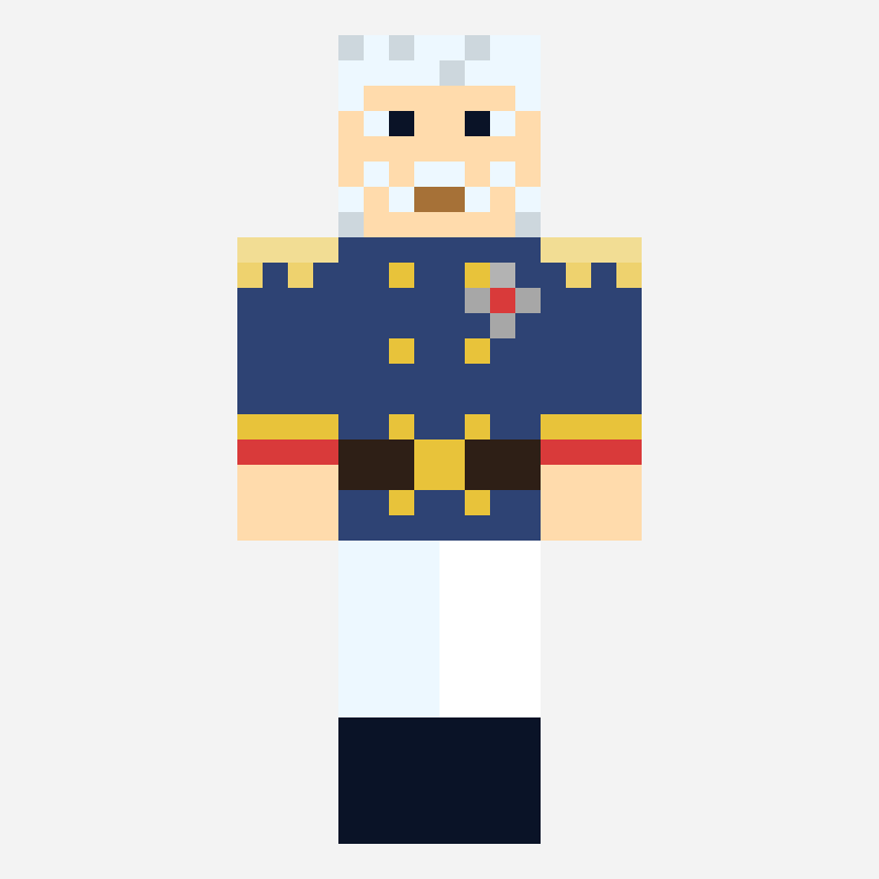 Bismarck minecraft skin pattern, 64×64 grid