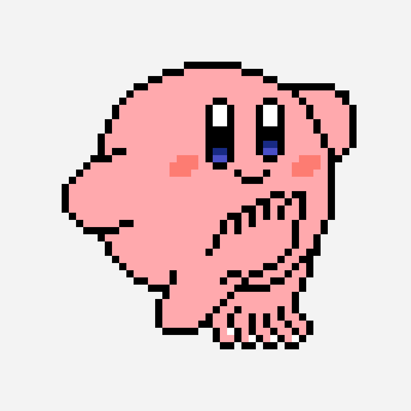 Kirby Exposed patrón de hama bead, cuadrícula 58×58