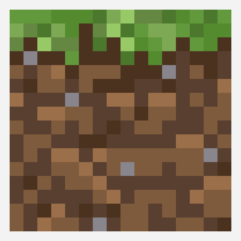 Minecraft grASS block patrón de hama bead, cuadrícula 16×16