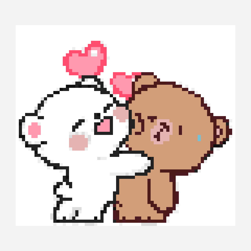 Bear pixel art pattern, 70×64 grid