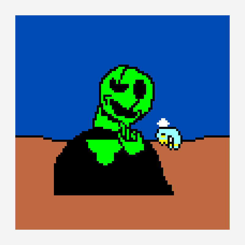 gaster mewing pixel art pattern, 100×100 grid