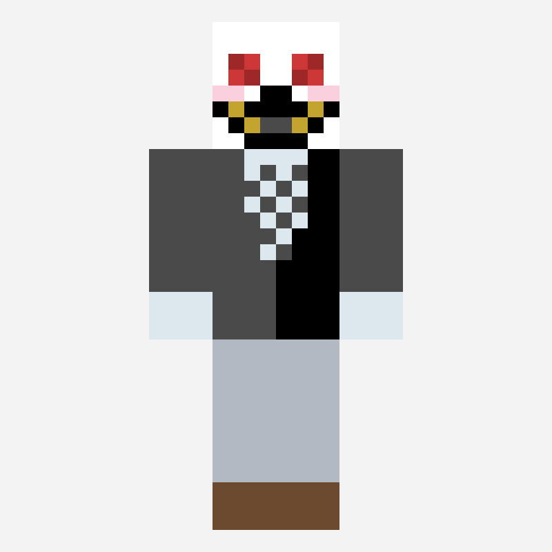 カラフルピーチブラックピエロ minecraft skin pattern, 64×64 grid