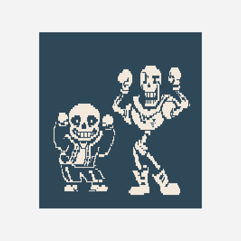 Sans and Papyrus mosaic crochet pattern, 120×130 grid