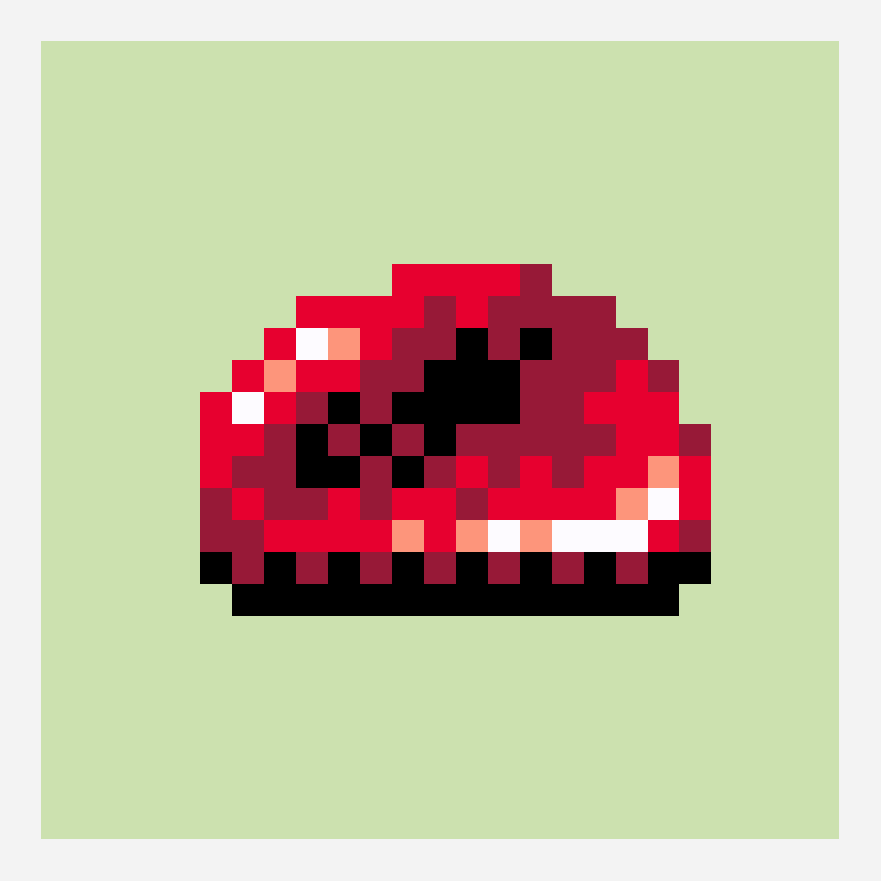 史莱姆（红） perler bead pattern, 25×25 grid