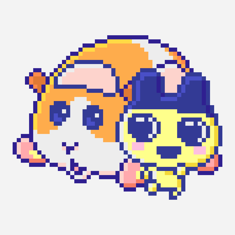mametchi and potato (tamagotchi and pui pui molcar) perler bead pattern, 51×40 grid