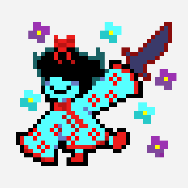 Fluttered Aqua (flowers) perler bead pattern, 30×31 grid