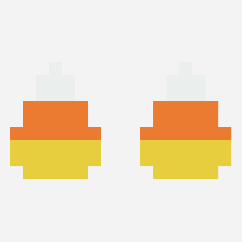Candy corn earrings pixel art pattern, 17×9 grid