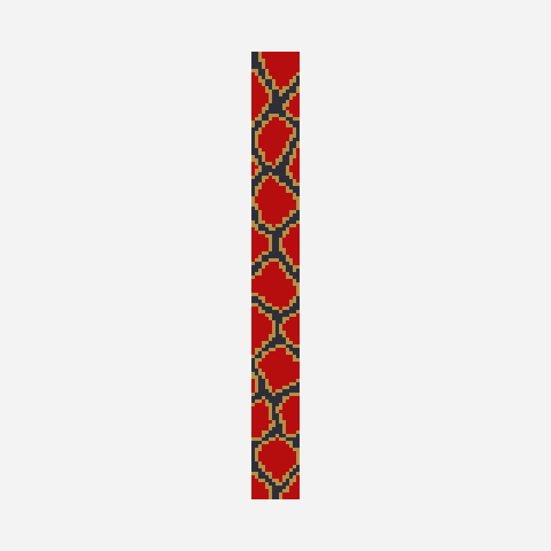 gray python peyote stitch pattern, 14×130 grid