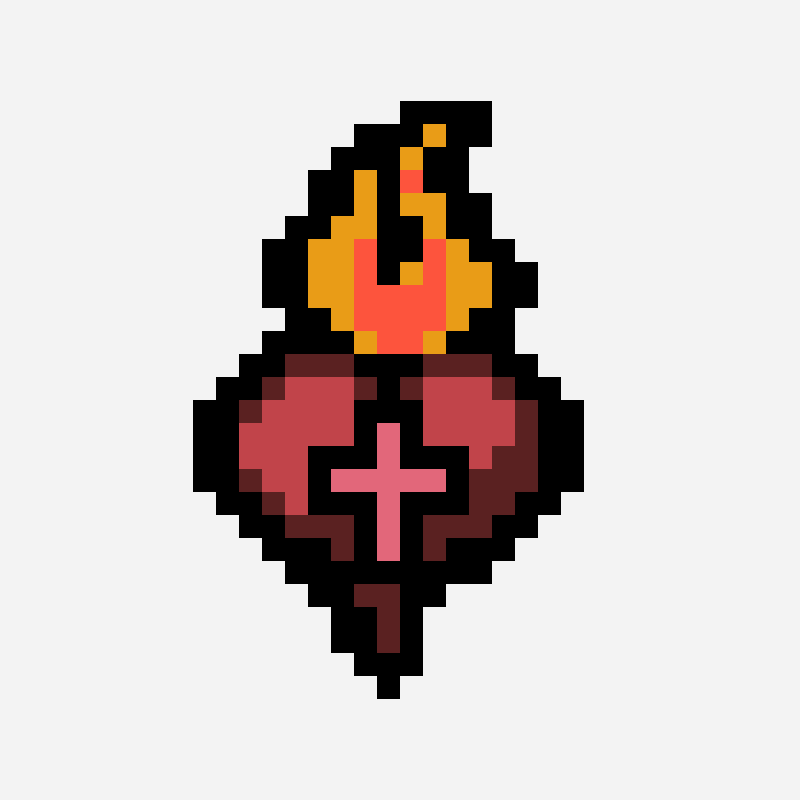 Sacred Heart - The Binding Of Isaac perler bead pattern, 32×32 grid