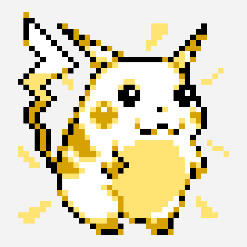 赤緑版ピカチュウ（カラー） pixel art pattern