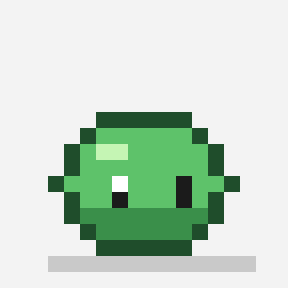 Bouncing slime pixel art pattern, 16×16 grid