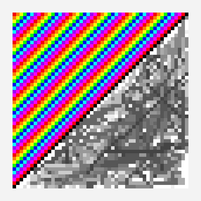 Rainbow shadpw pixel art pattern