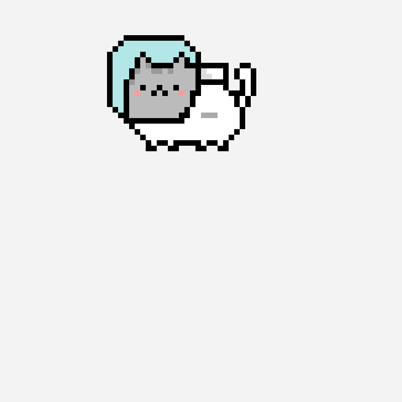 space suit cat pixel art pattern, 64×64 grid