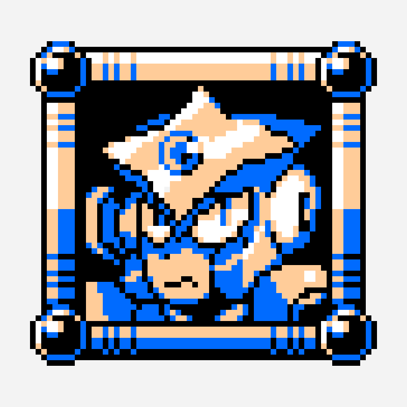Shadow Man Mug shot pixel art pattern, 64×64 grid