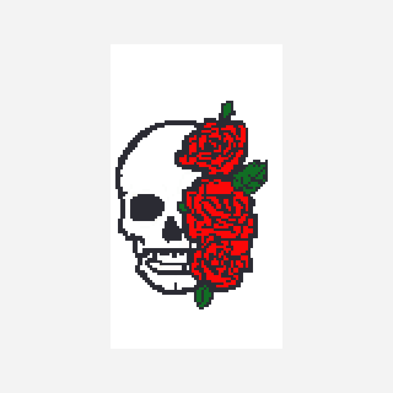 skull with rose bead pattern