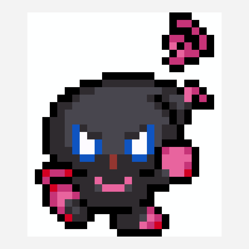 dark chao perler bead pattern, 26×30 grid