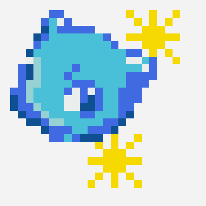 Shiny Mew perler bead pattern, 24×24 grid