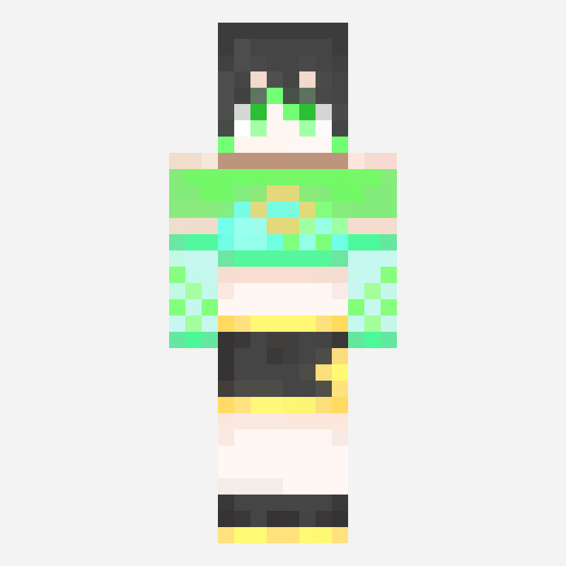 SUPIKA minecraft skin pattern, 64×64 grid