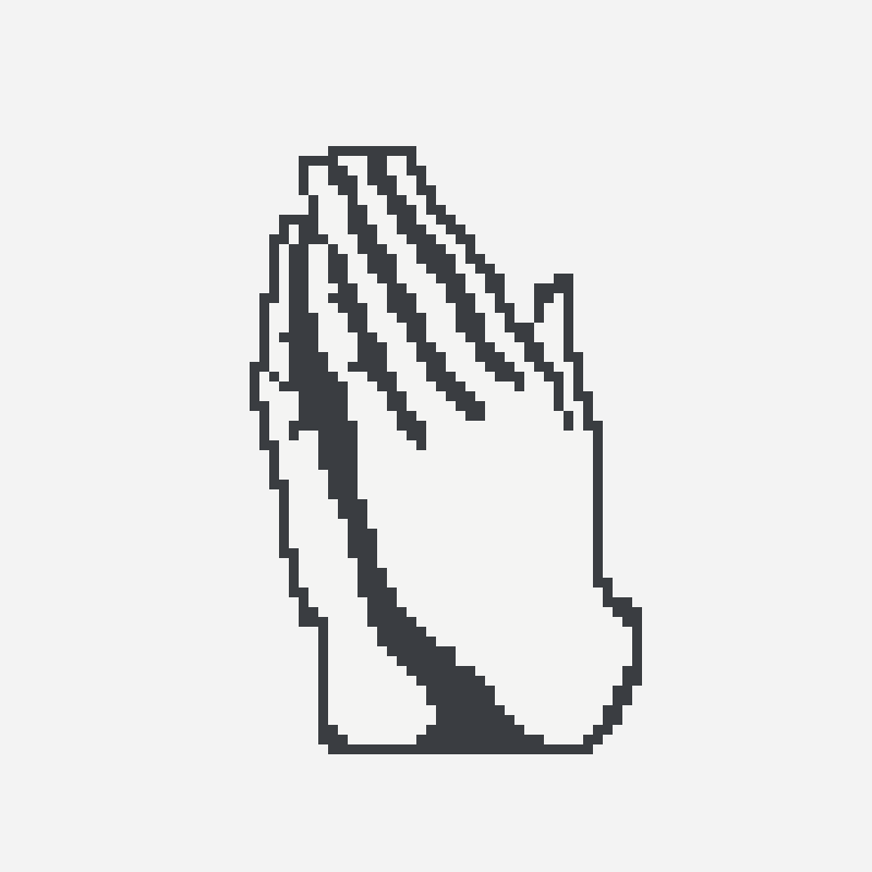 Worship Hands perler bead pattern, 48×79 grid