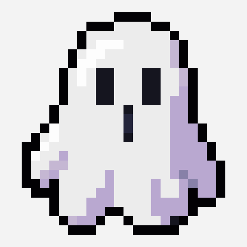 Halloween ghost pixel art pattern, 22×24 grid
