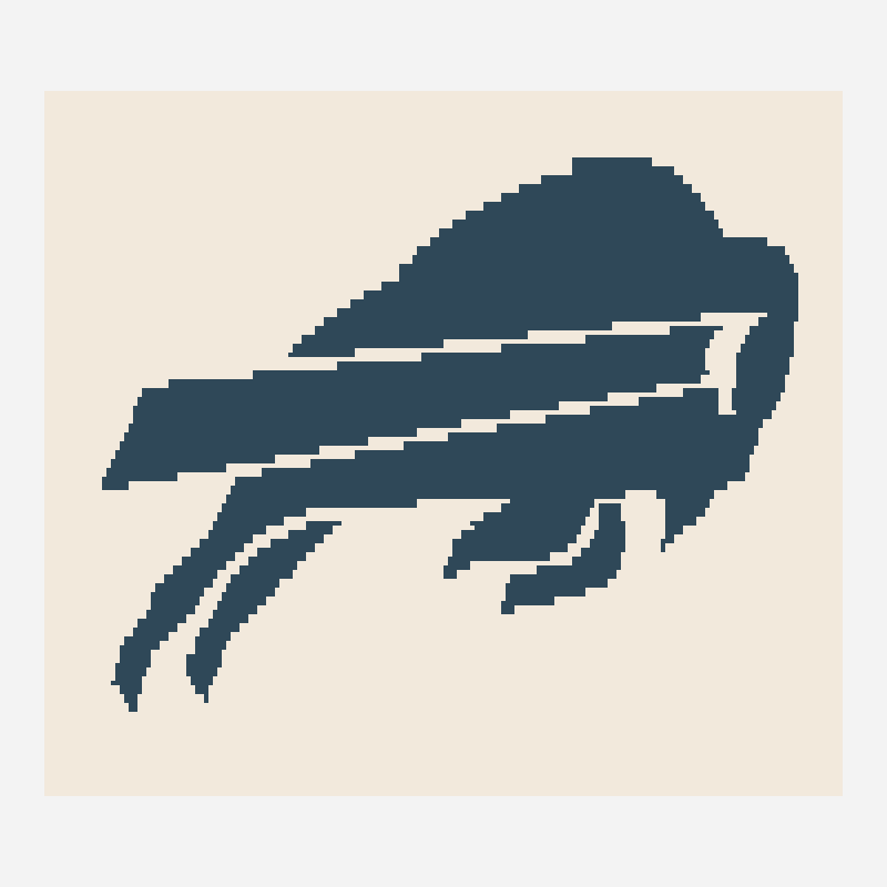 Buffalo mosaic crochet pattern, 180×159 grid