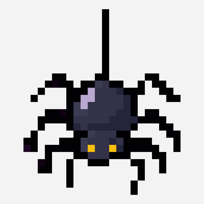 Halloween spider pixel art pattern