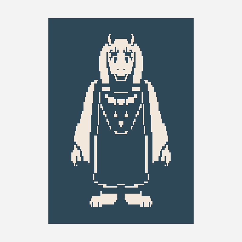 Toriel mosaic crochet pattern, 120×170 grid
