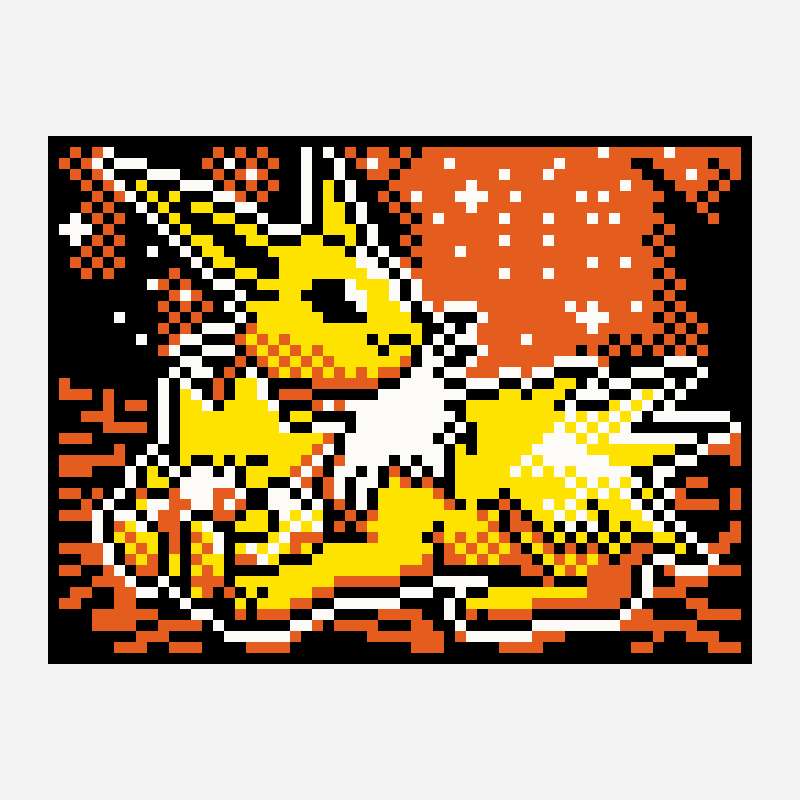 Light Jolteon Ver 1 cross stitch pattern, 64×48 grid