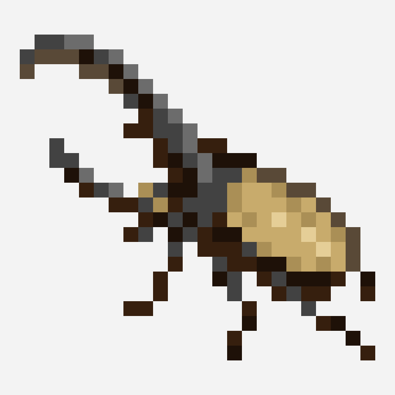 Dynastes Hercules cross stitch pattern, 24×22 grid