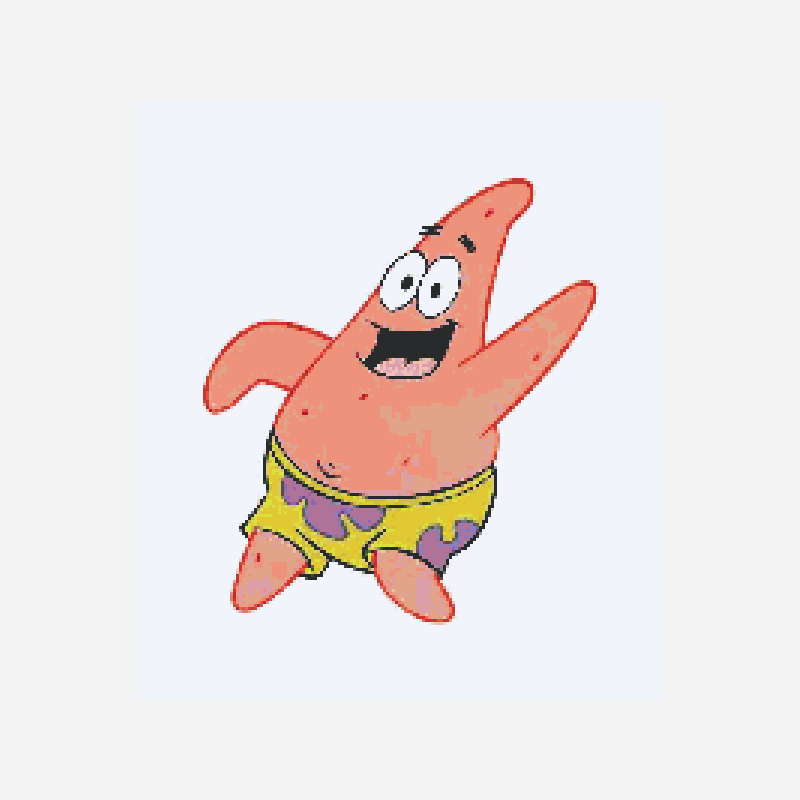 Patrick star perler bead pattern, 177×200 grid