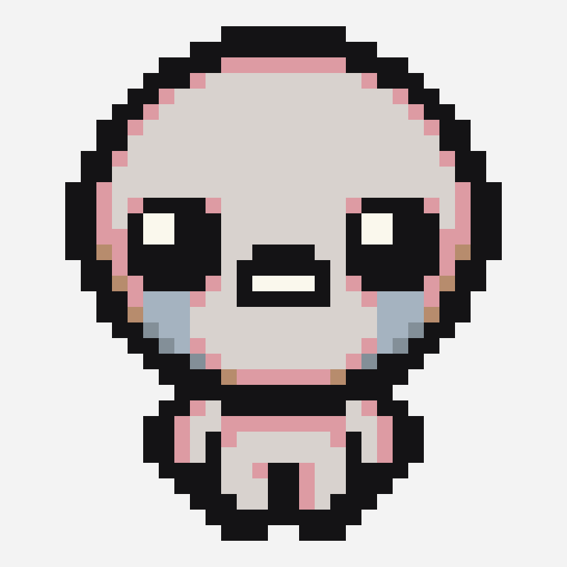 Isaac  - The Binding Of Isaac perler bead pattern, 28×33 grid