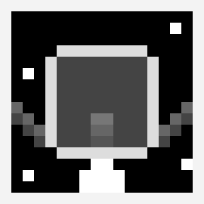 space craft pixel art pattern, 16×16 grid