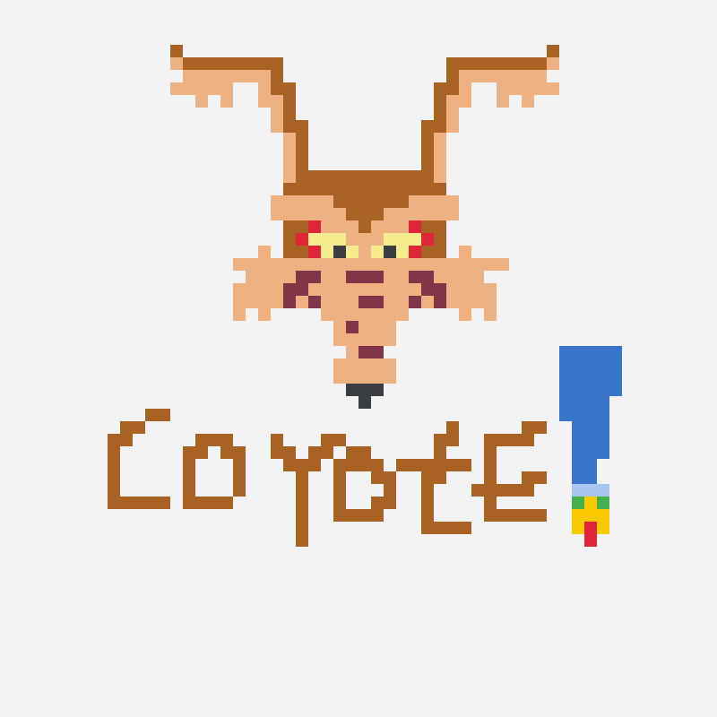 Wile e coyote perler bead pattern, 50×52 grid