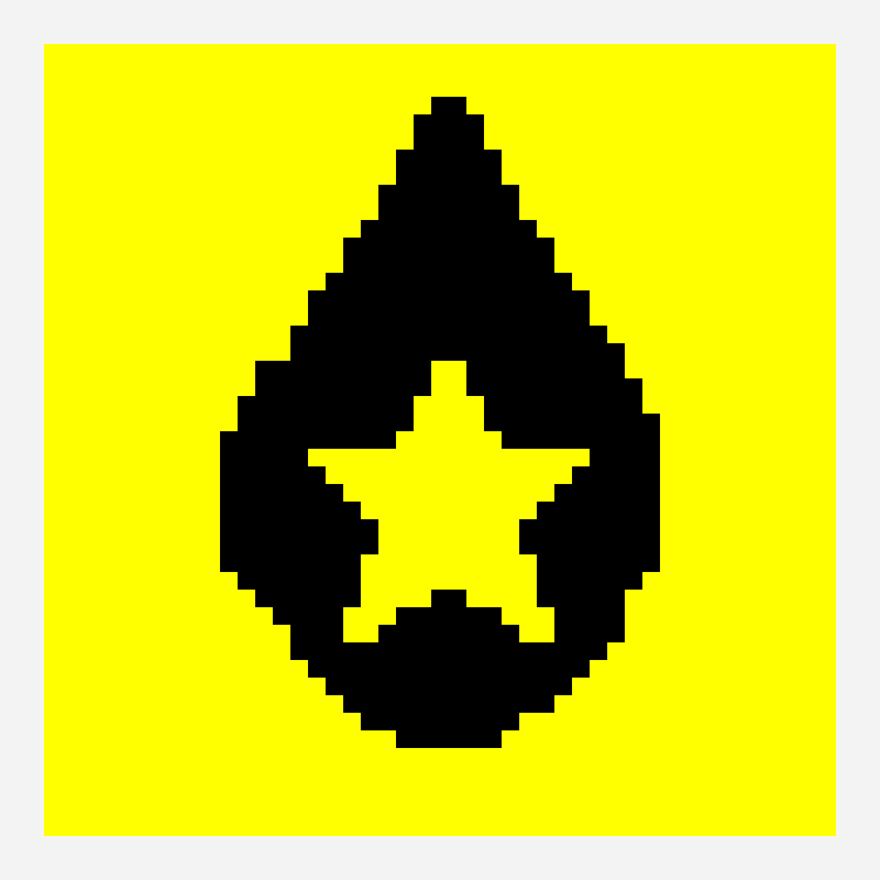 Found Heaven Teardrop Tapestry pixel art pattern, 45×45 grid