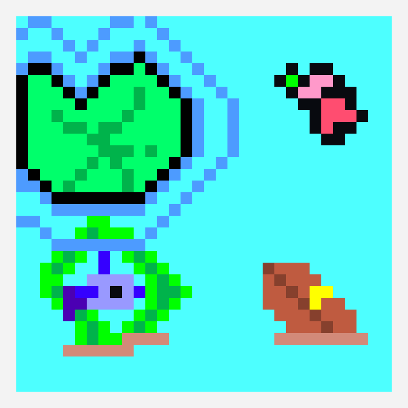 Pond pixel art pattern, 256×256 grid
