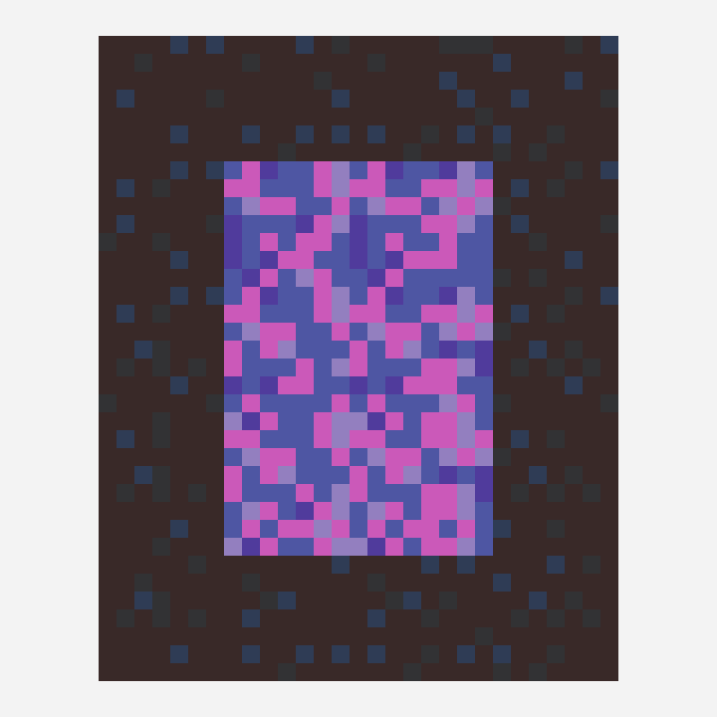 Nether portal perler bead pattern, 29×36 grid