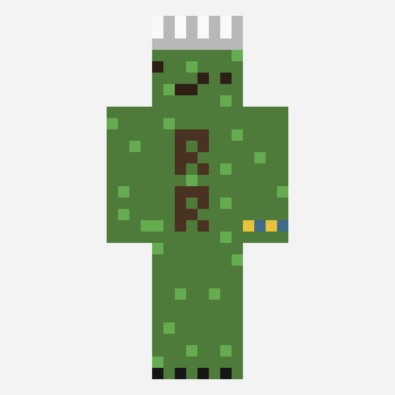 roach relish minecraft skin pattern, 64×64 grid