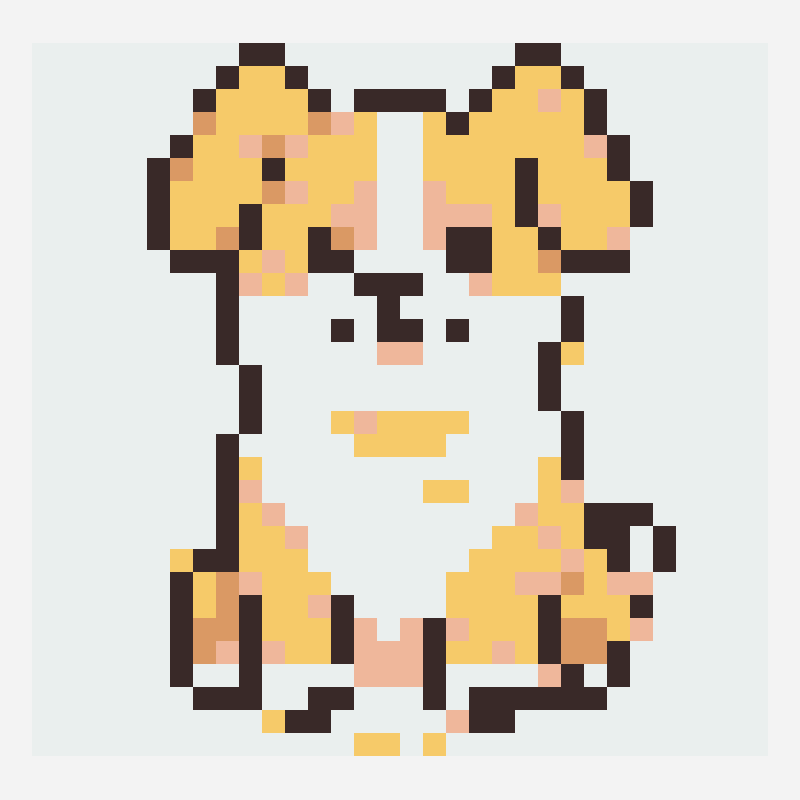 Dog perler bead pattern, 32×31 grid
