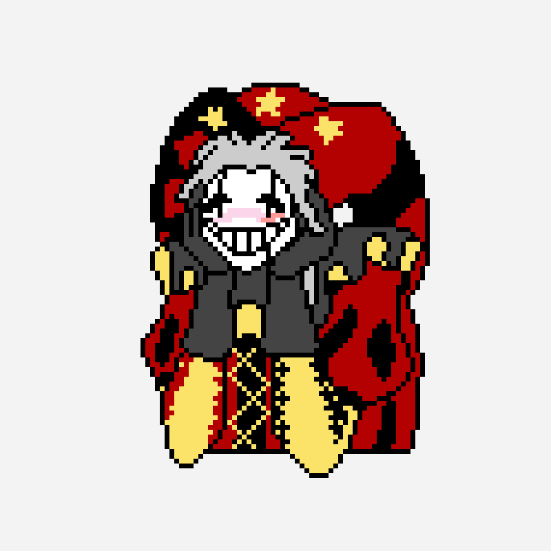 Pierrot TFC pixel art pattern, 100×100 grid
