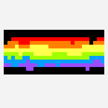 BETTER RADQ SHINY FLAG pixel art pattern, 27×12 grid