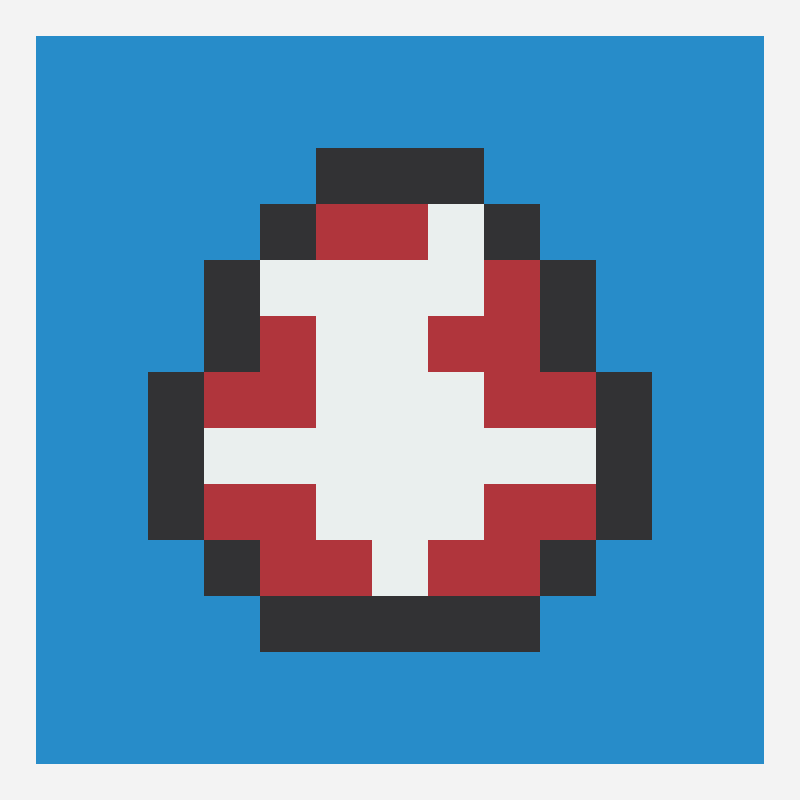 Egg perler bead pattern, 13×13 grid