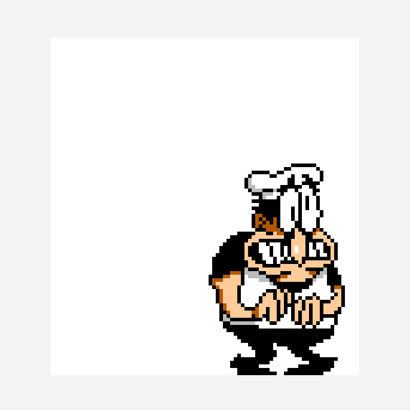 Peppino Spatting pixel art pattern, 117×94 grid