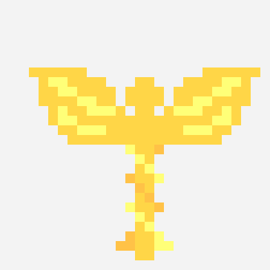 Caduceus pixel art pattern, 26×26 grid