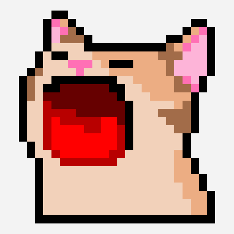 Meme Cat perler bead pattern, 24×26 grid