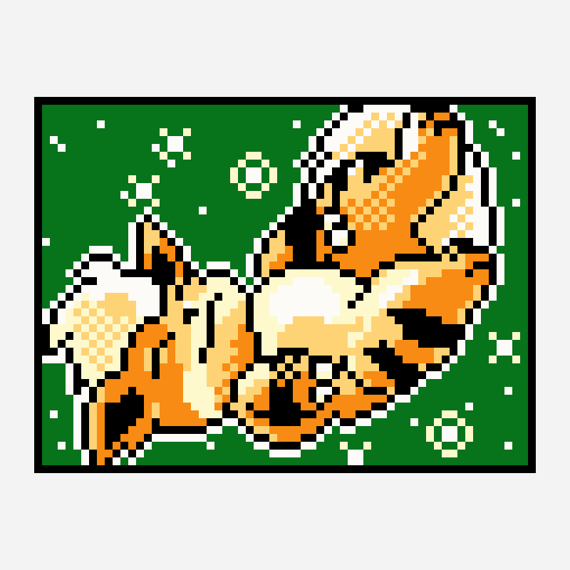 Growlithe cross stitch pattern, 64×48 grid