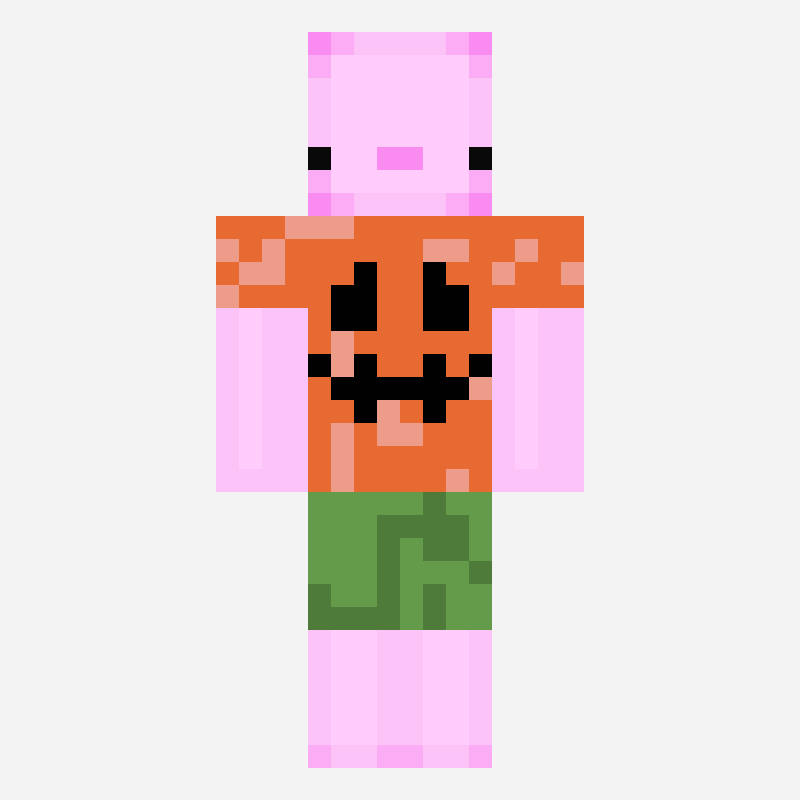 ハロウィンくぱこ minecraft skin pattern, 64×64 grid