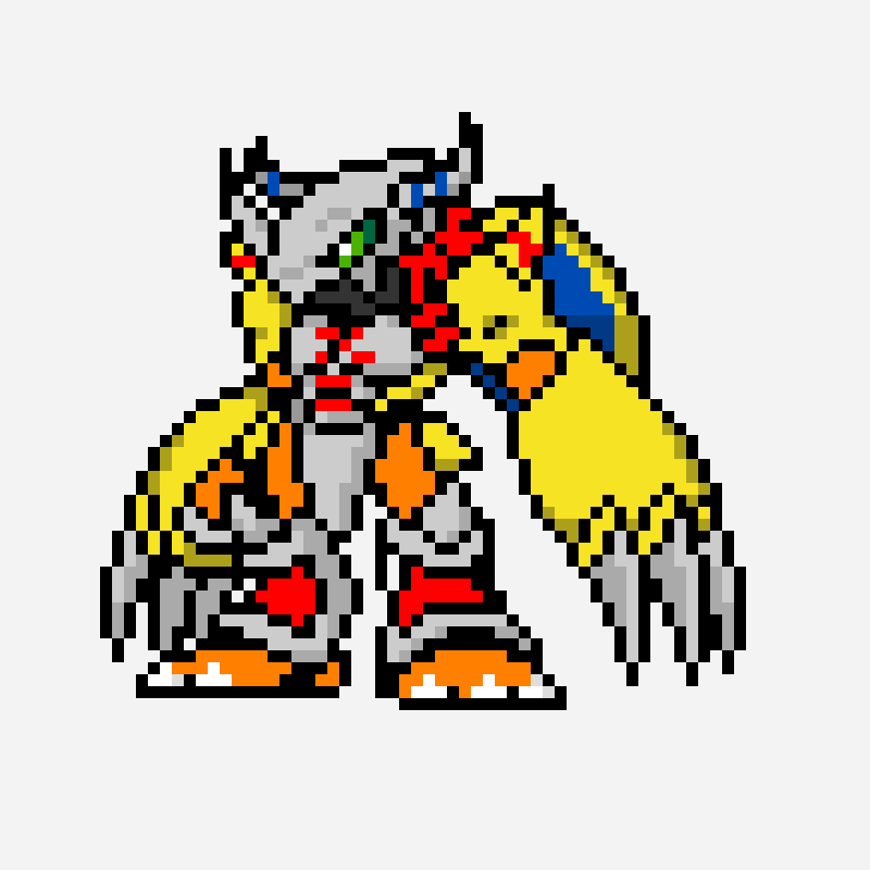 wargreymon pixel art pixel art pattern, 66×66 grid