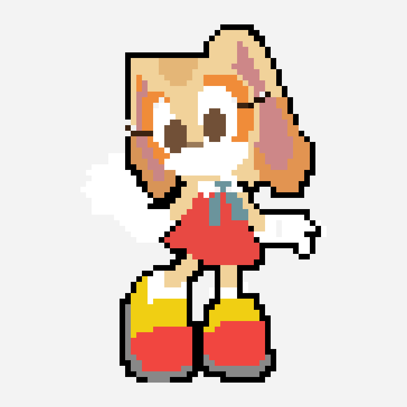 cream the rabbit pixel art pattern, 64×64 grid