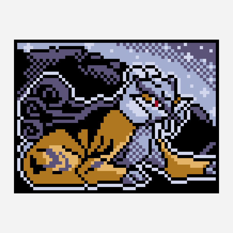 Raikou 十字绣图案，64×48 格